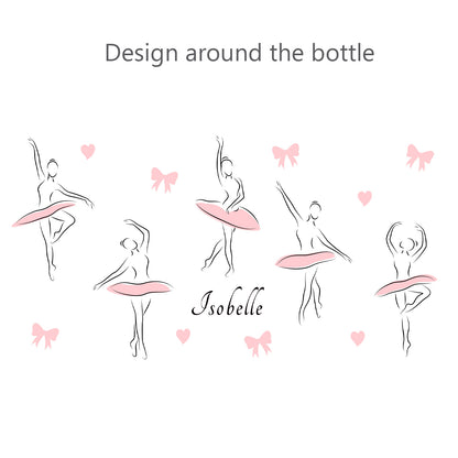 Personalised Ballet Dancers Water Bottle Insulated with Bows