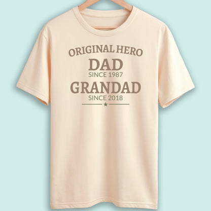 Personalised Dad and Grandad T-Shirt Original Hero