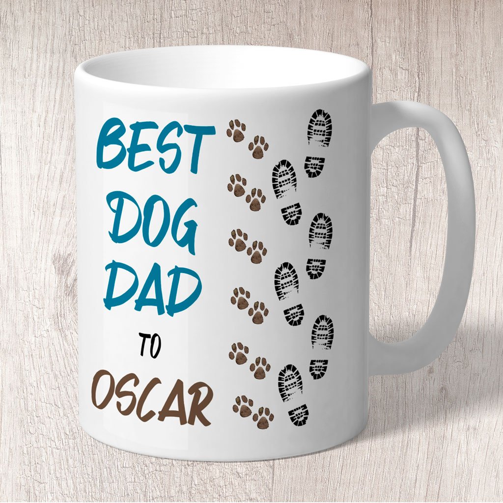 Best Dog Dad Footprints & Paw Prints to (dog/s names) Mug