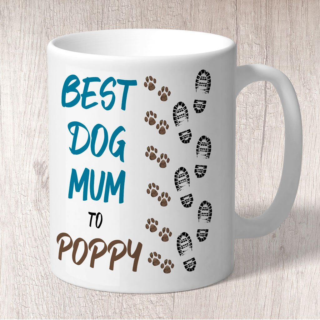 Best Dog Mum Footprints &amp; Paw Prints to (dog/s names) Mug
