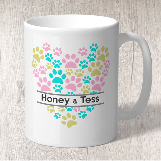 Heart of Paws Mug Personalised with dog name/s 6807