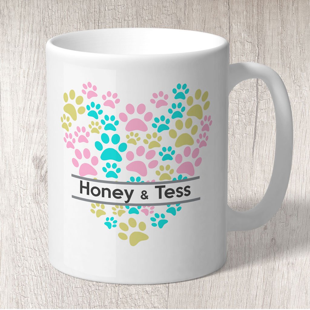 Heart of Paws Mug Personalised with dog name/s 6807