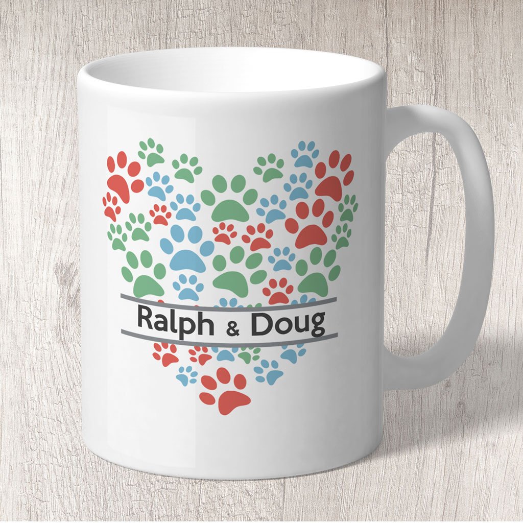 Heart of Paws Mug Personalised with dog name/s 6808