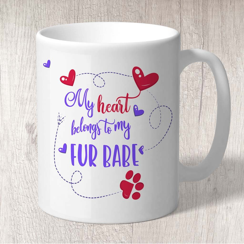 My Heart Belongs To My Fur Babe Mug (Indigo)
