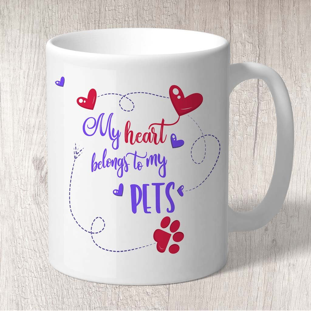 My Heart Belongs To My Pets Mug (Indigo)