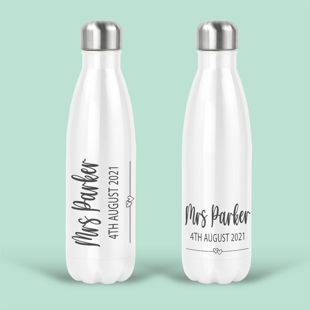 Mr Mrs Personalised Water Bottles