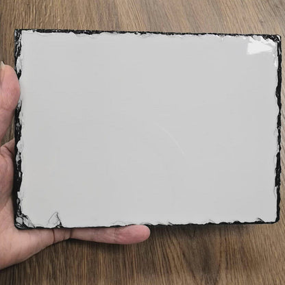 Cat Photo on Slate with Personalised Message