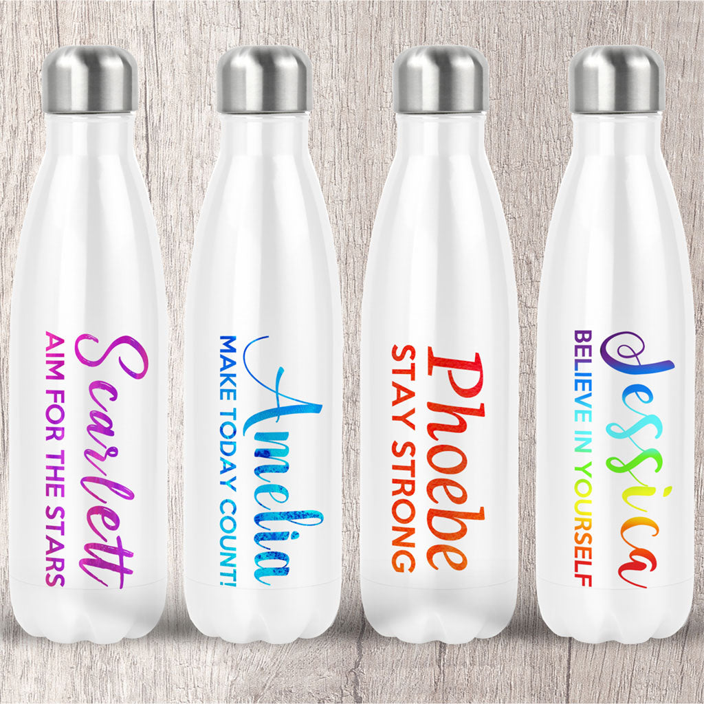 Personalised Water Bottle with Name and Message