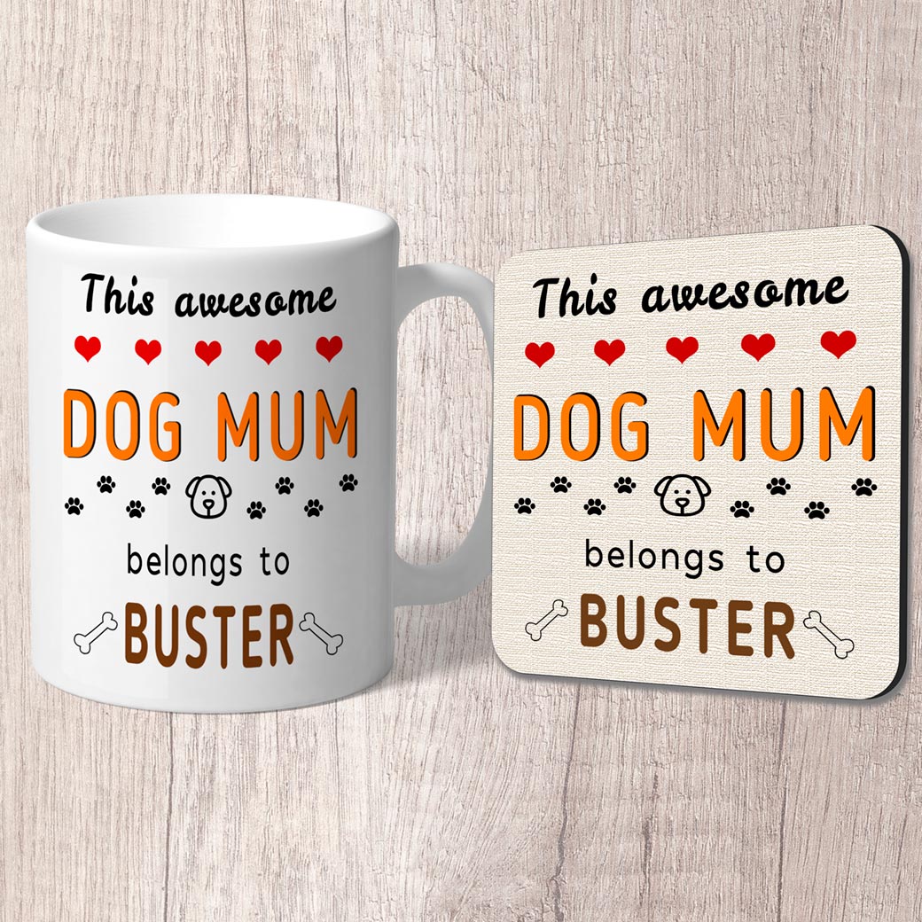 This Awesome Dog Mum Belongs to (dog names) Mug