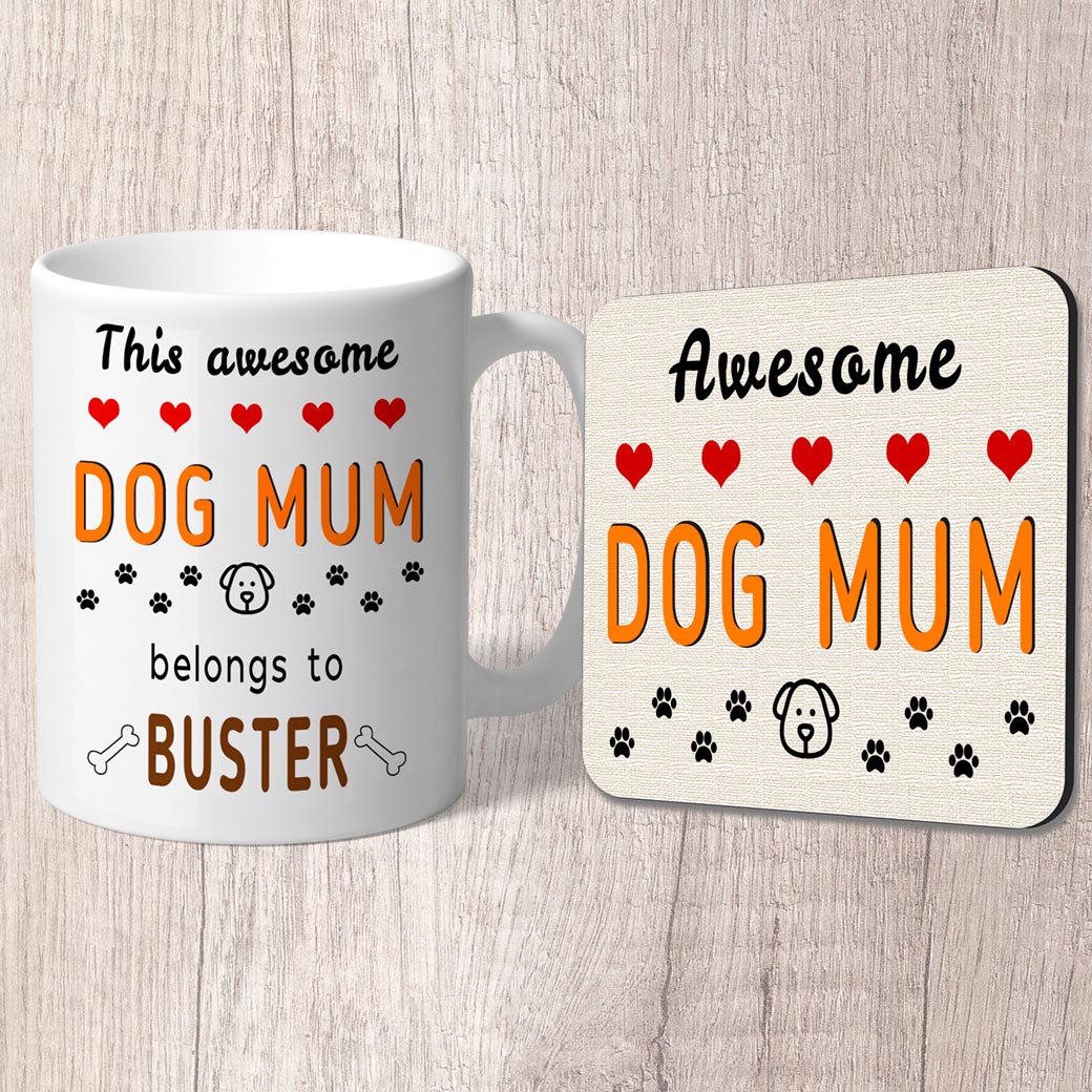 This Awesome Dog Mum Belongs to (dog names) Mug