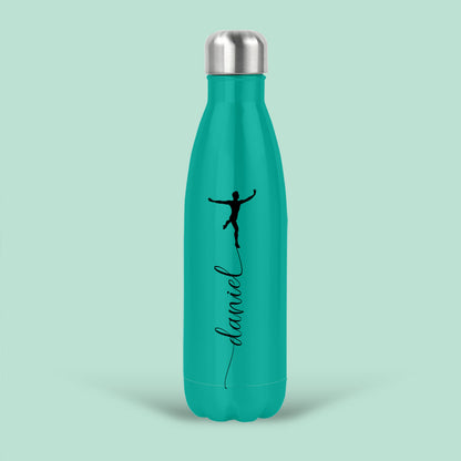 Personalised Water Bottle with Name and Boy Ballerina