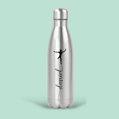 Personalised Water Bottle with Name and Boy Ballerina
