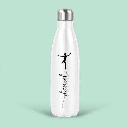 Personalised Water Bottle with Name and Boy Ballerina