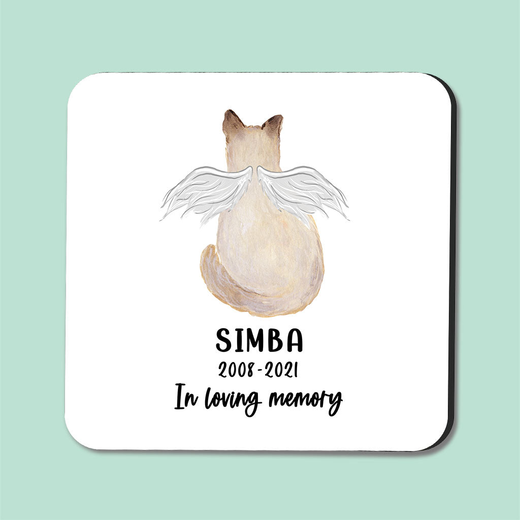 in memory of a cat gift coaster