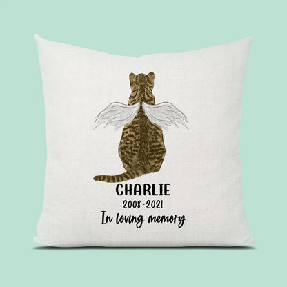 in memory of a cat gift linen cushion cover