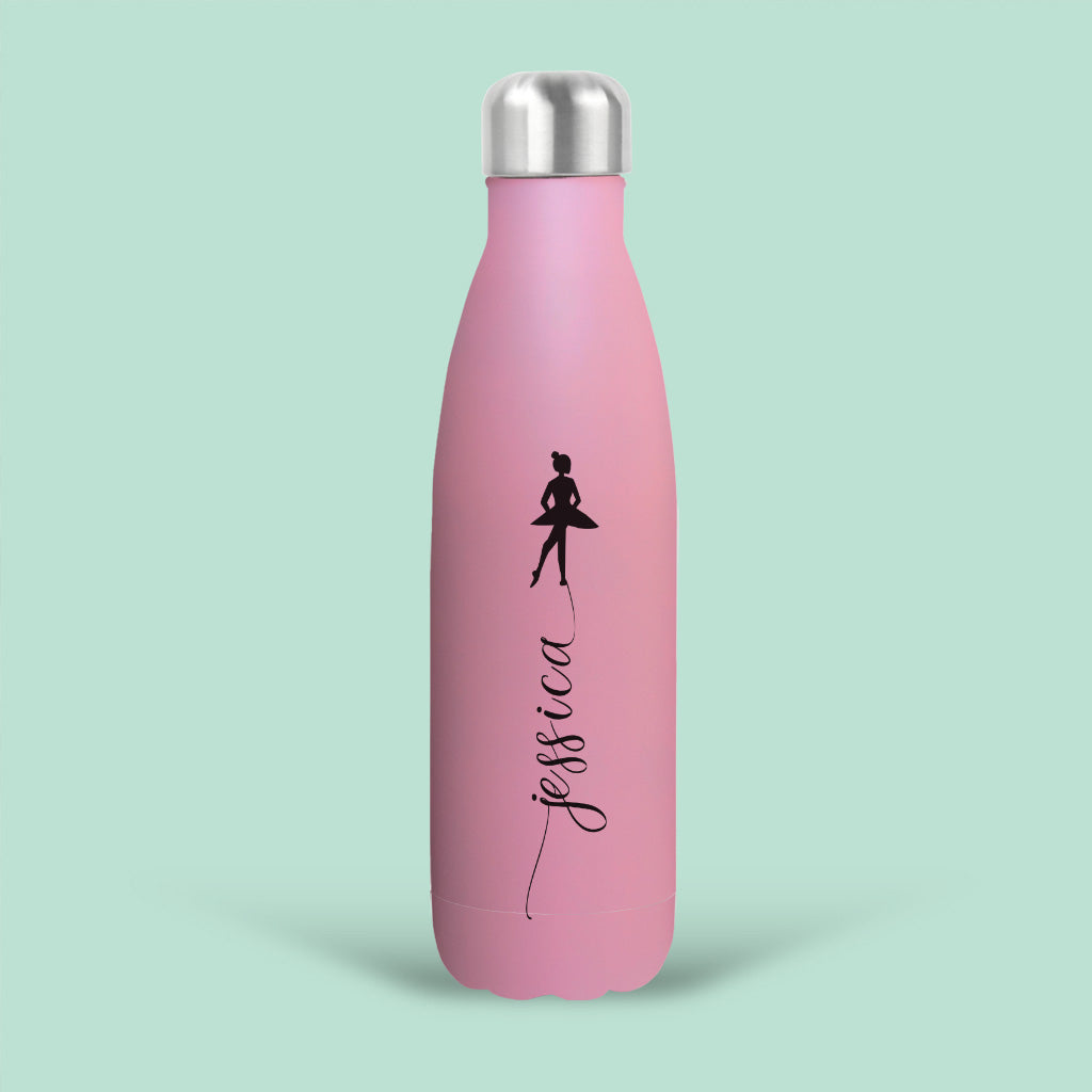 Personalised Water Bottle with Name and Ballerina