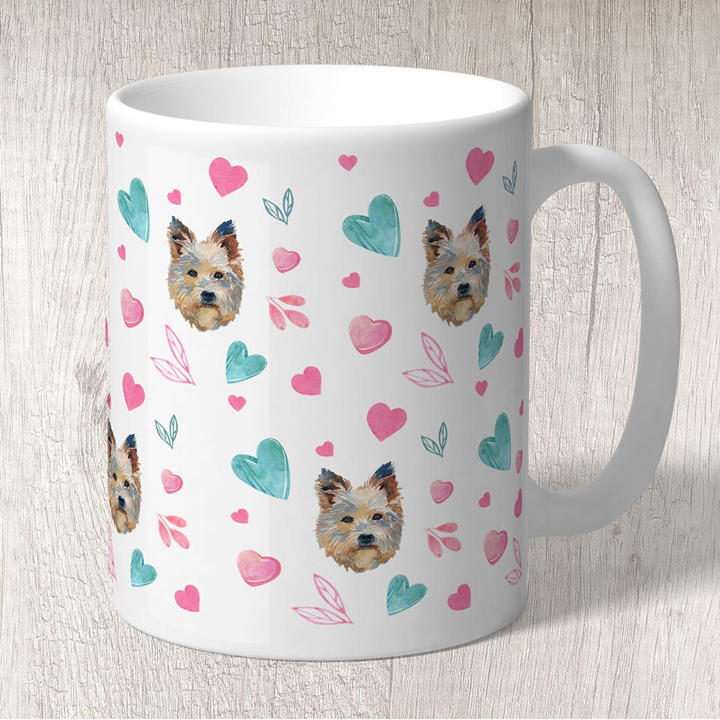 West highland white Terrier with Pink and Turquoise Hearts Mug