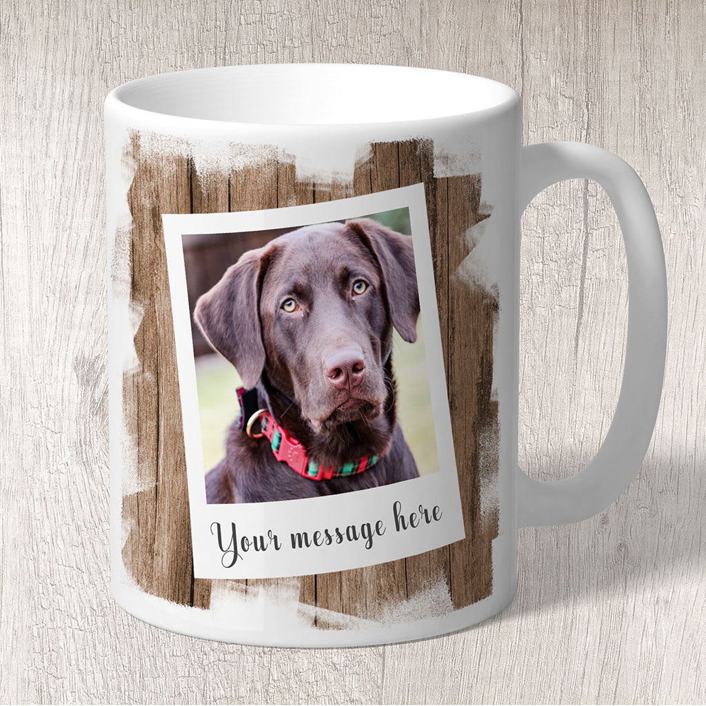 Dog Photo Retro Personalised Message Mug