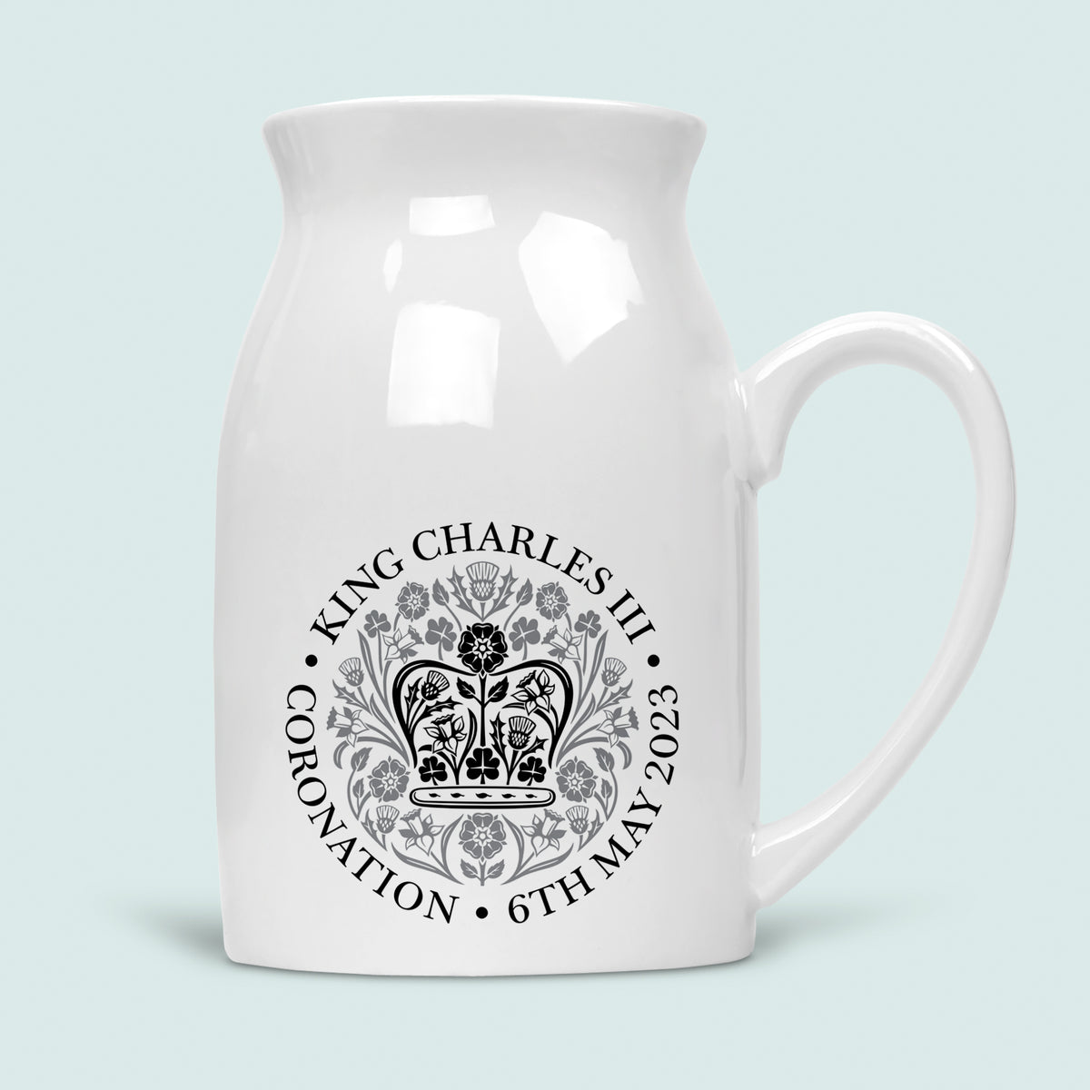 Rustic Vase Ceramic King Charles III Coronation (Black)