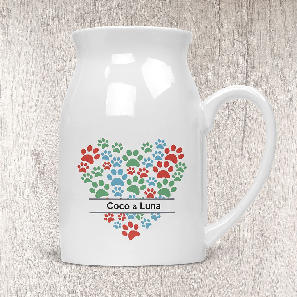 Heart of Paws Rustic Vase/Jug Personalised with dog name/s 6808