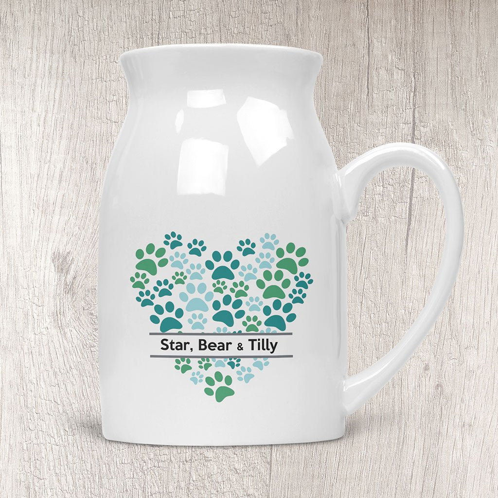 Heart of Paws Rustic Vase/Jug Personalised with dog name/s 6809