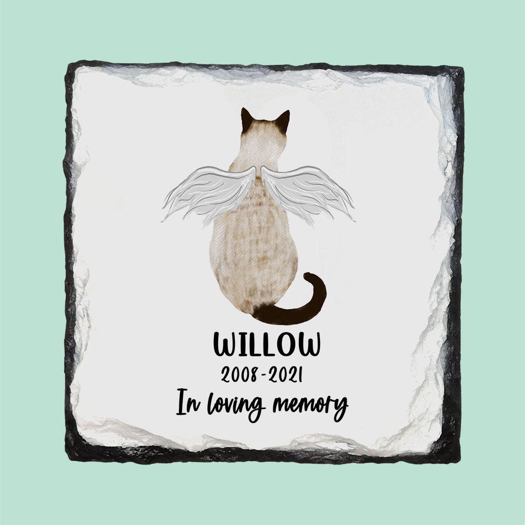 in memory of a cat gift slate coaster