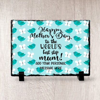 Personalised Happy Mother's Day To The World's Best Step Mum Slate