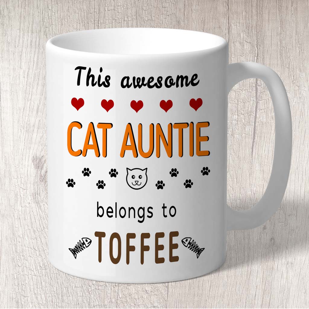 This Awesome Cat Auntie Belongs to (cat names) Mug