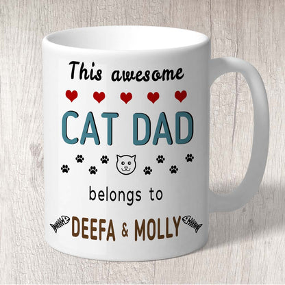 Cat Dad Mug Personalised
