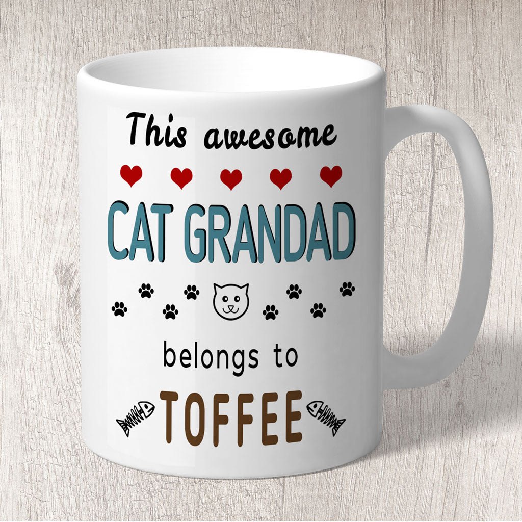This Awesome Cat Grandad Belongs to (cat names) Mug