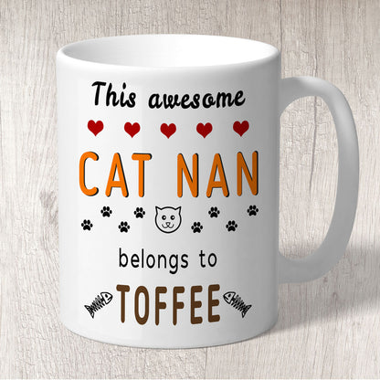 This Awesome Cat Nan Belongs to (cat names) Mug