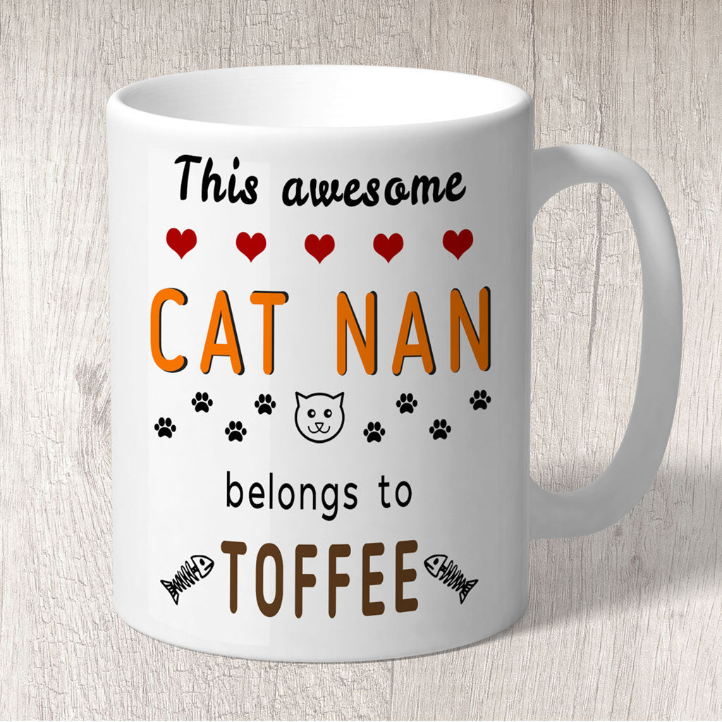 This Awesome Cat Nan Belongs to (cat names) Mug