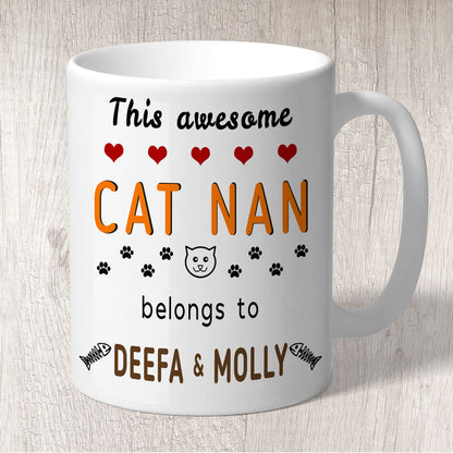 This Awesome Cat Nan Belongs to (cat names) Mug