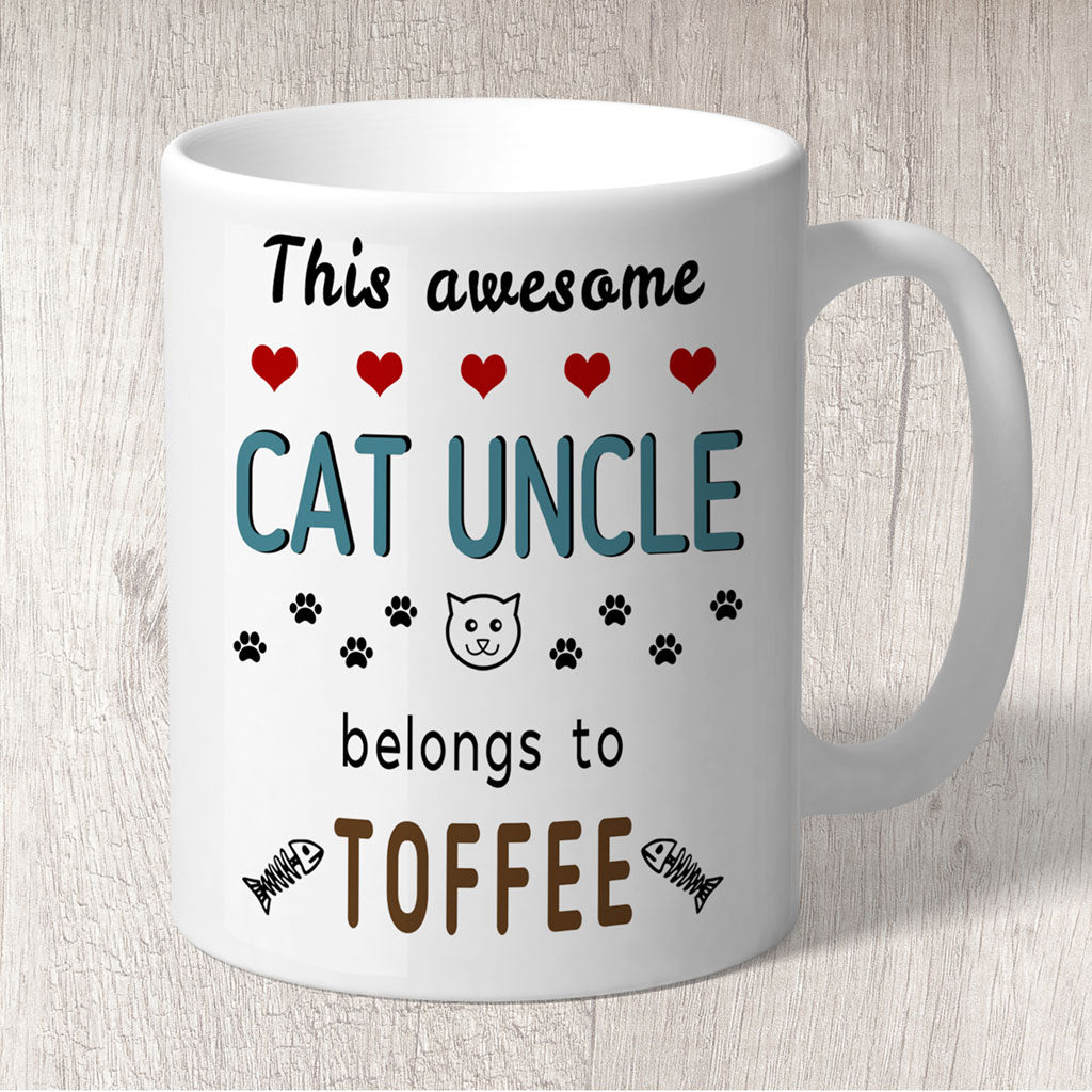 This Awesome Cat Uncle Belongs to (cat names) Mug