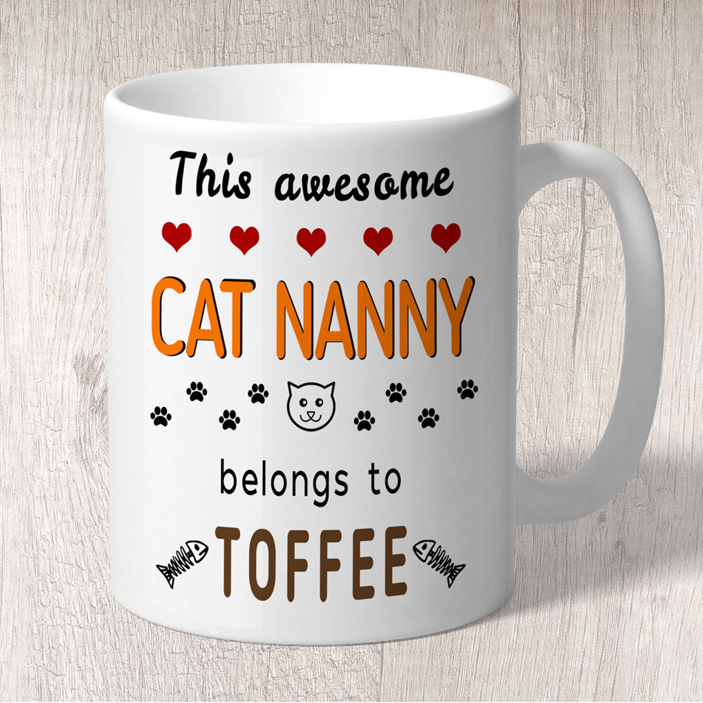 This Awesome Cat Nanny Belongs to (cat names) Mug